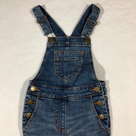 NEW J.Crew Crewcuts Girls Kids 2 Denim Jean Bib Overalls Blue #H6614 NWT $70 - Picture 2 of 9